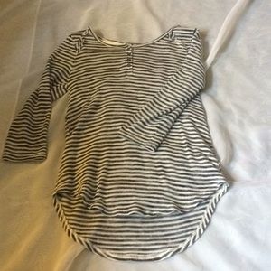 Blue and white striped top